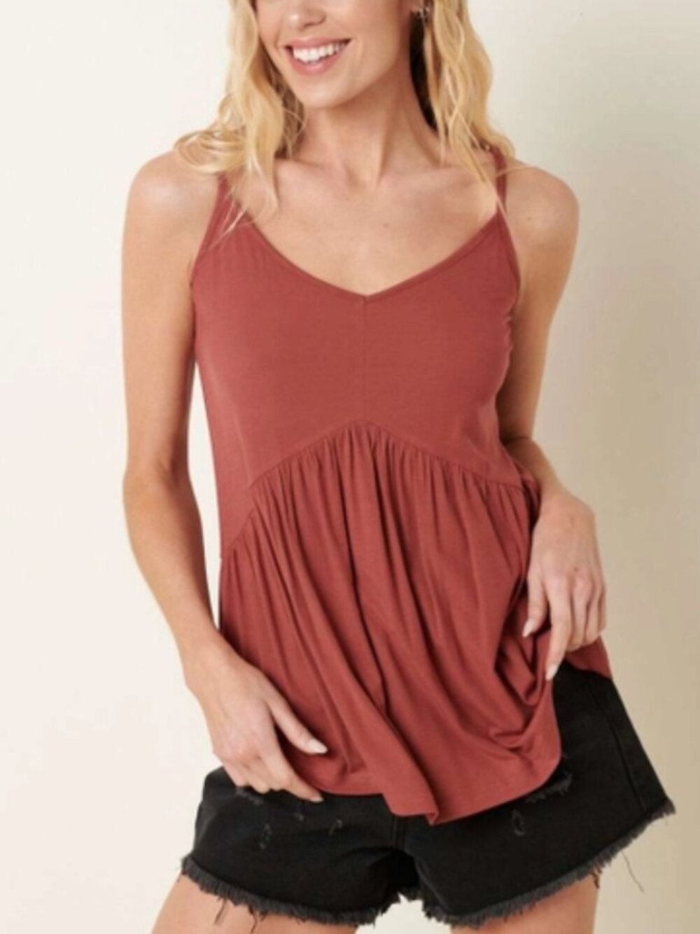 Babydoll Tank Top | Marsala